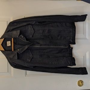 Gap black denim moto trucker jean jacket NWOT